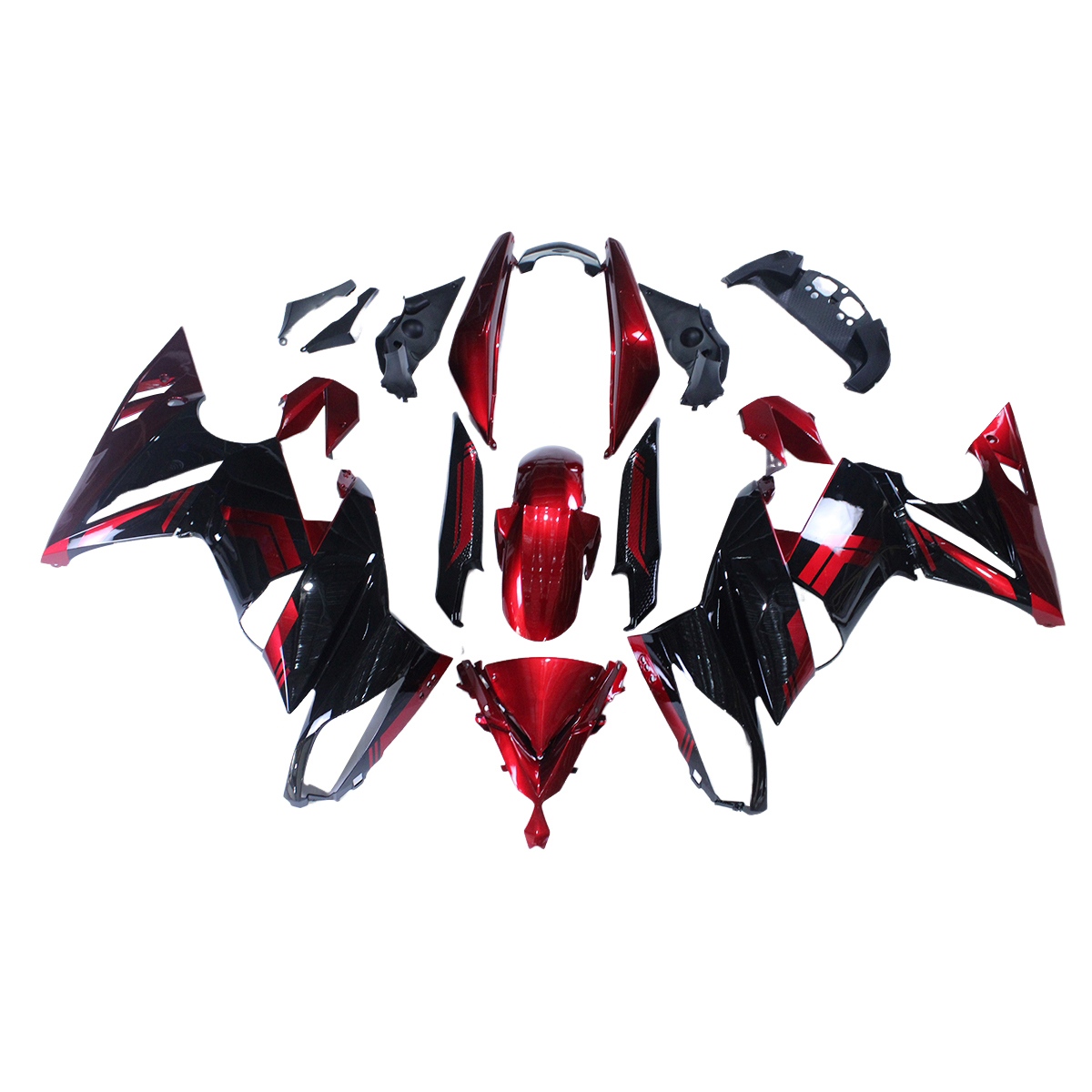Fairing Kit Fit For Kawasaki Ninja 650R 2009 2010 2011 - Candy Red Black
