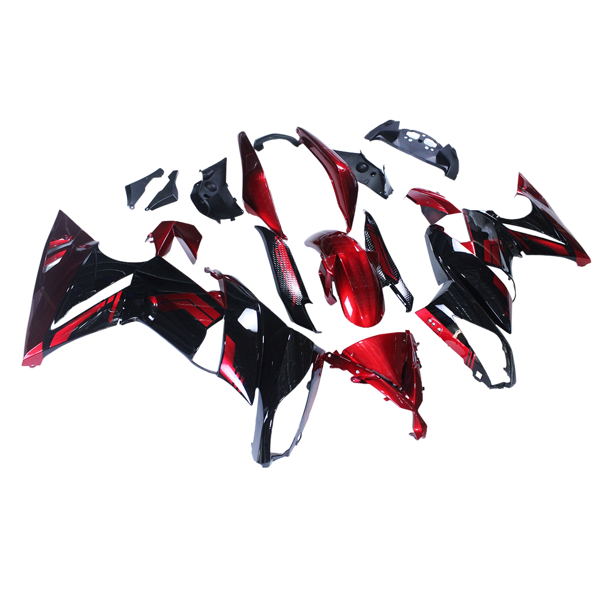 Fairing Kit Fit For Kawasaki Ninja 650R 2009 2010 2011 - Candy Red Black