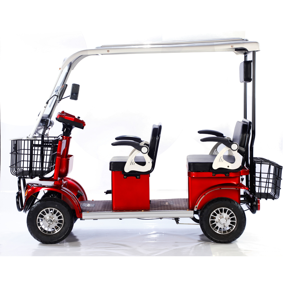 Factory Direct Hot Sale 800W 60V Electric Golf Cart 4 Seater Scooter Long Range 4 Wheels Electric Cart With Roof