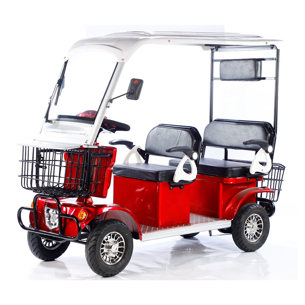 Factory Direct Hot Sale 800W 60V Electric Golf Cart 4 Seater Scooter Long Range 4 Wheels Electric Cart With Roof