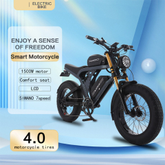 New 48v 1500w Retro E-Bike Electric Cycle Road Dirt Fat Tire E Bike Fast Ebike Electric Mountain Bike