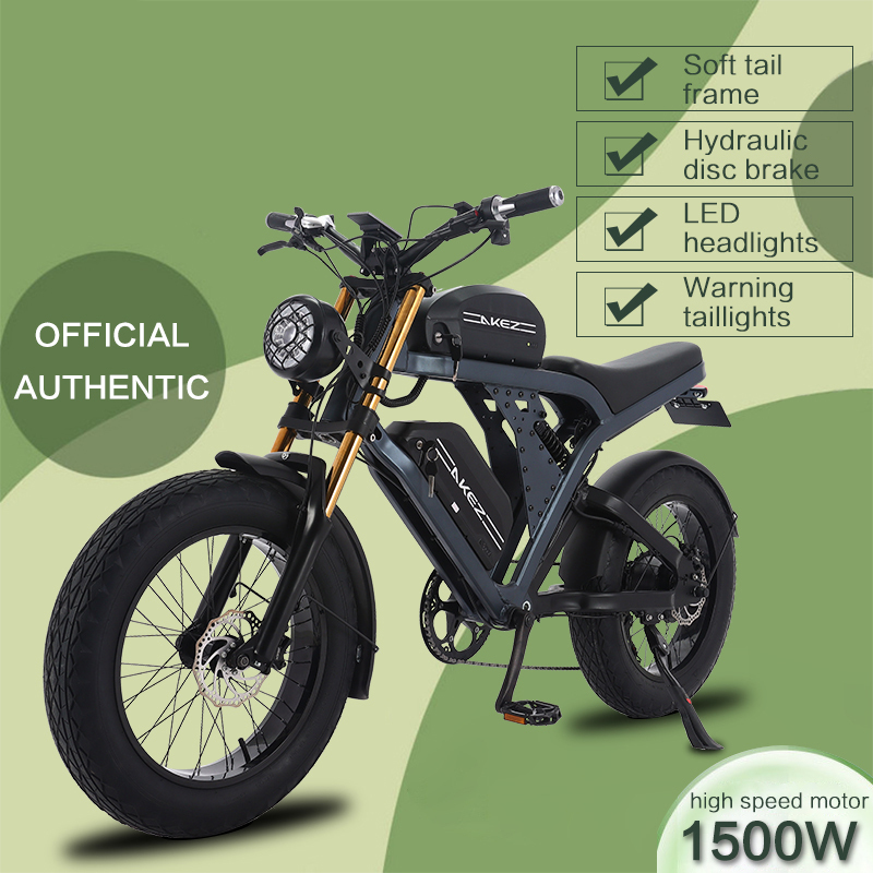 New 48v 1500w Retro E-Bike Electric Cycle Road Dirt Fat Tire E Bike Fast Ebike Electric Mountain Bike