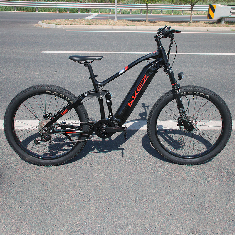 Aluminum Alloy 500W Electric Mountain Bike (EMTB) 48V Full Suspension 27.5Inch E Bike Central Motor Power Supply Lithium Battery