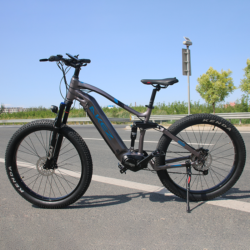 Aluminum Alloy 500W Electric Mountain Bike (EMTB) 48V Full Suspension 27.5Inch E Bike Central Motor Power Supply Lithium Battery