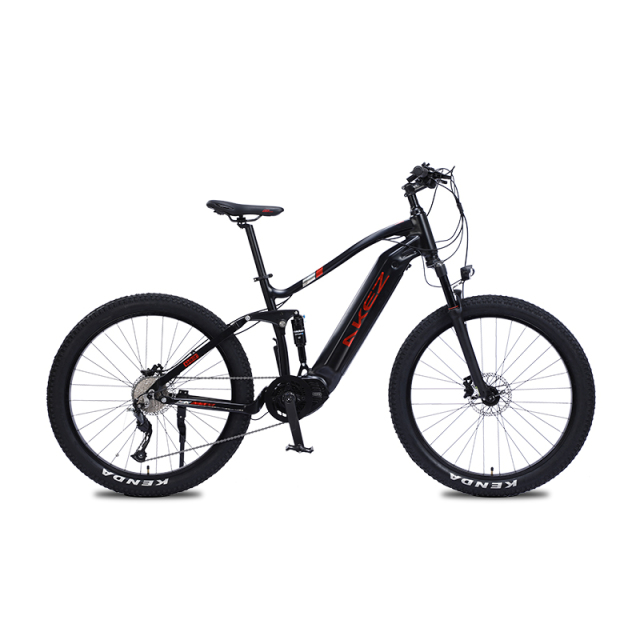 Aluminum Alloy 500W Electric Mountain Bike (EMTB) 48V Full Suspension 27.5Inch E Bike Central Motor Power Supply Lithium Battery