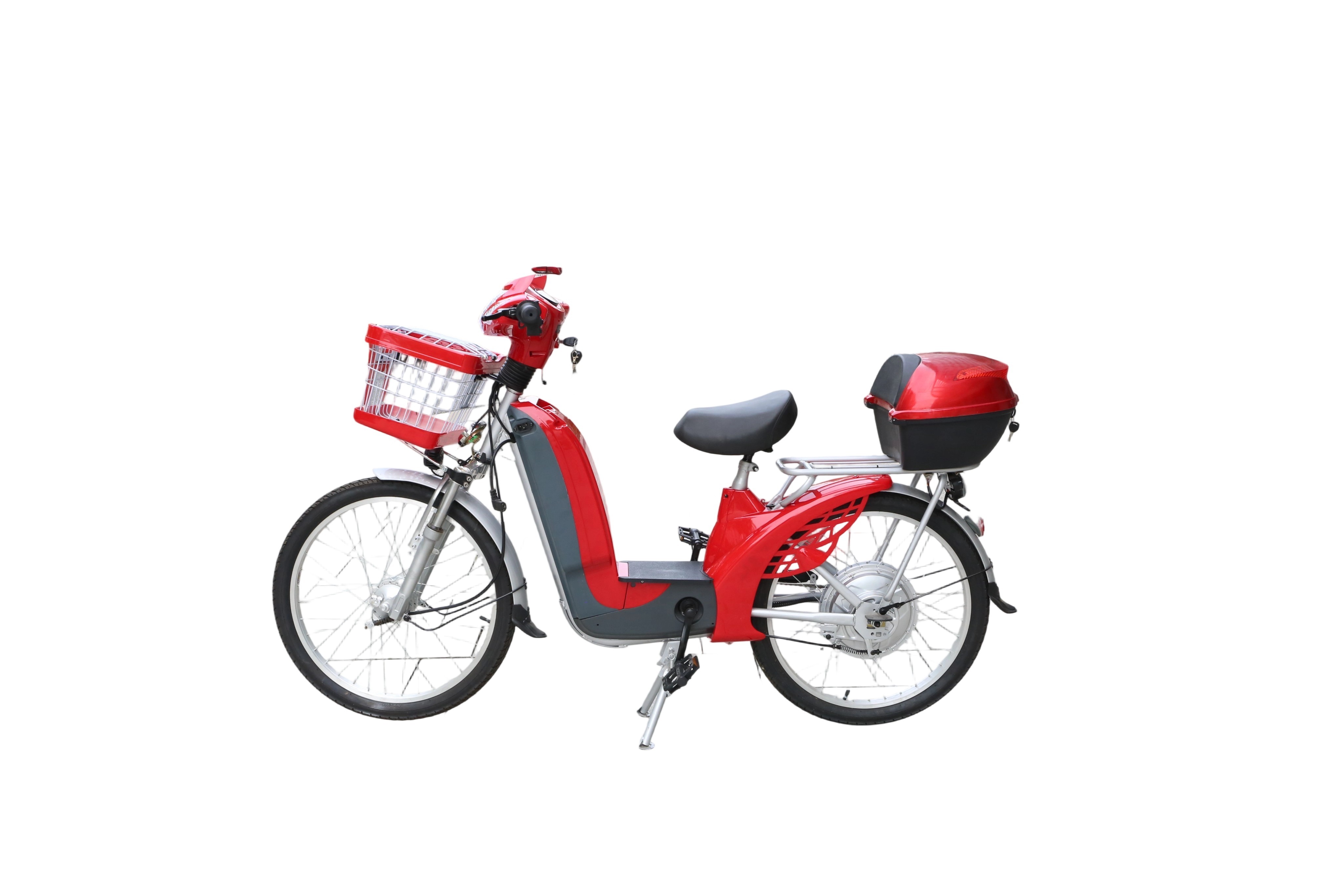 Electric City Bike with 350W Rear Hub Motor 48V 12A 3 Speed LED Display 24Inch Wheel 2 Pedals