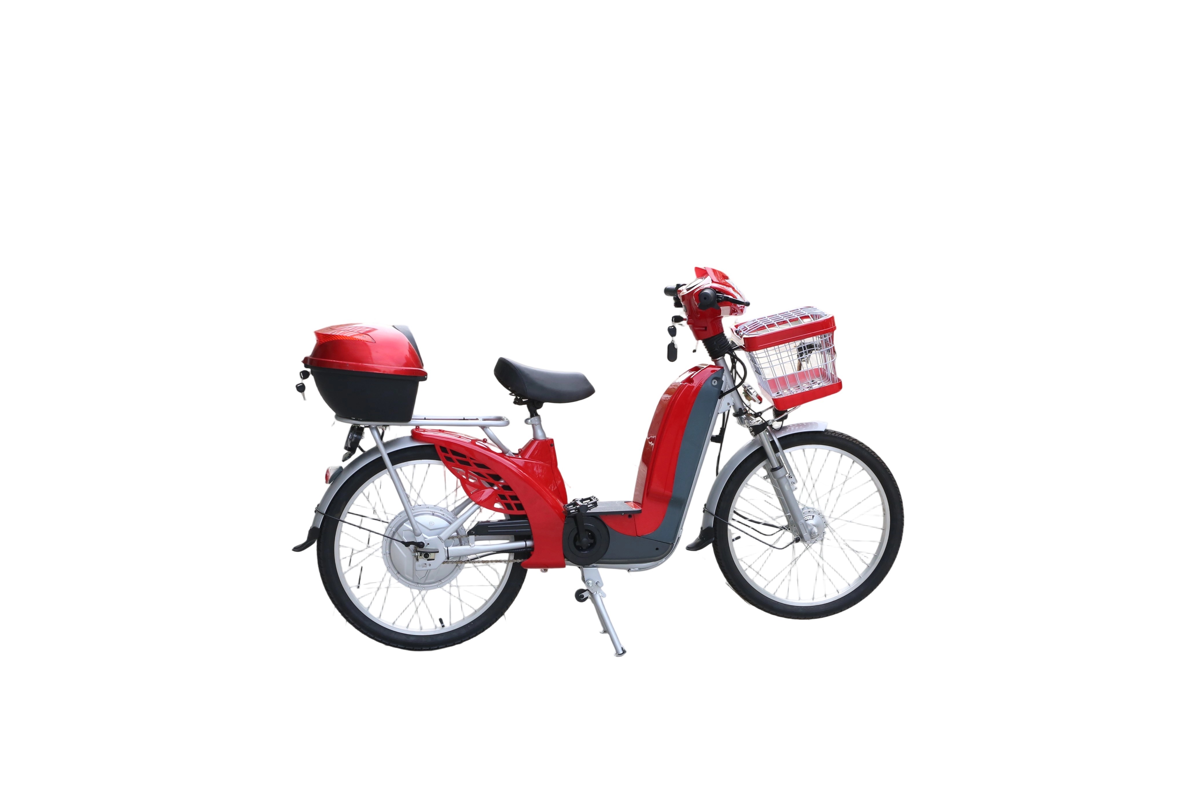 Electric City Bike with 350W Rear Hub Motor 48V 12A 3 Speed LED Display 24Inch Wheel 2 Pedals