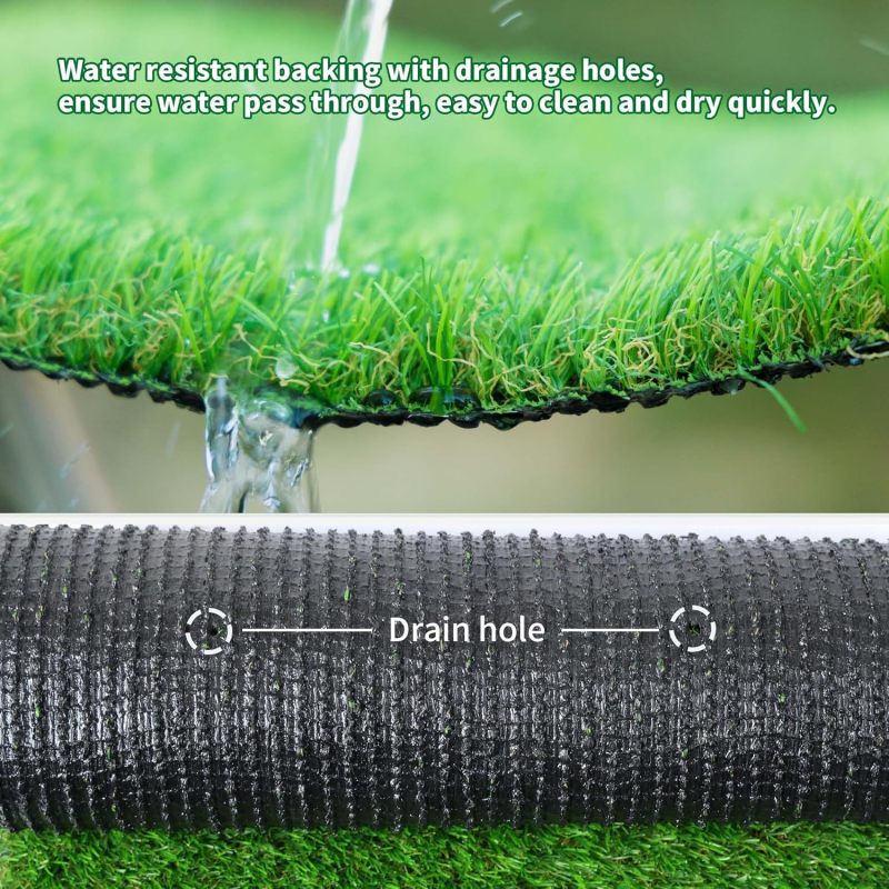 Artificial Turf Grass Indoor Outdoor Fake Grass Lawn 1.18-inch Realistic Fake Grass Rug with Drainage Holes for Dogs Pets Garden Home Decor (78” x 38”)
