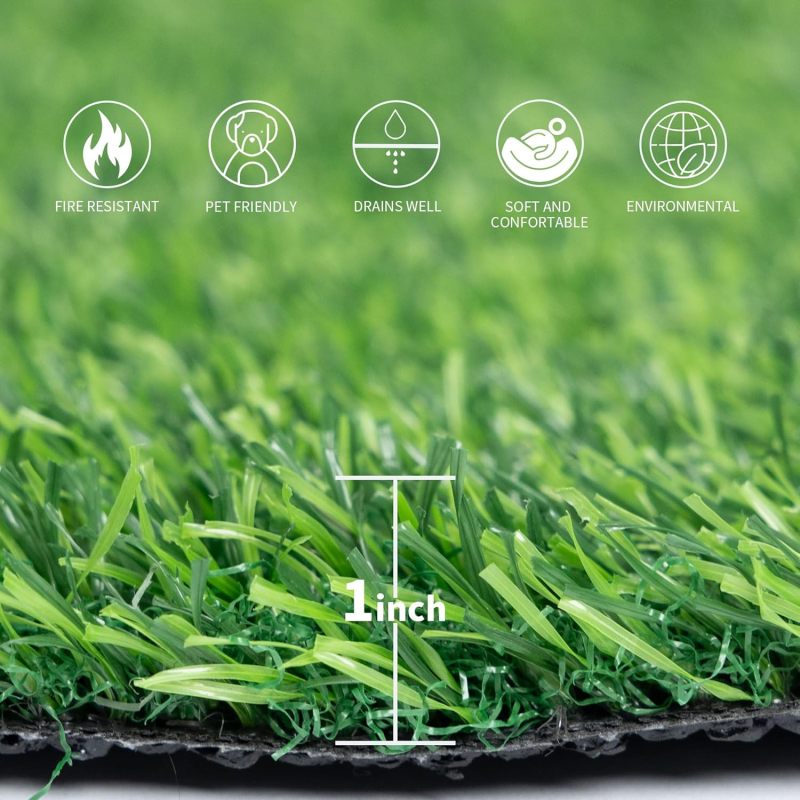 Artificial Grass, 1 Inch Artificial Turf Front Door Mats, Fake Grass Mat with Drainage Holes for Entrance, Pet, Patio, Home Decoration, Easy to Clean (48” x 24”)