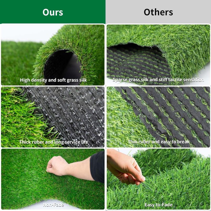 Artificial Turf Grass Indoor Outdoor Fake Grass Lawn 1.18-inch Realistic Fake Grass Rug with Drainage Holes for Dogs Pets Garden Home Decor (72” x 48”)