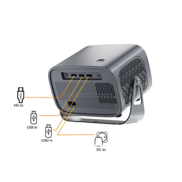 K5 Projector Amlogic T950S 200 Lumens ANSI 1280x720P WiFi6 Telecontrol focus