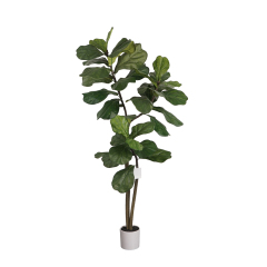 ARTIFICIAL FIDDLE LEAF FIG TREE in PLASTIC WHITE POT 120CM-180CM,120CM(4') 150CM(5') 180CM(6') ARTIFICIAL FIDDLE LEAF FIG TREE -- Chinese suppliers