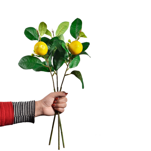 45CM Faux Lemon Leaf with Fruits,45CM Faux Lemon Leaf with Fruits