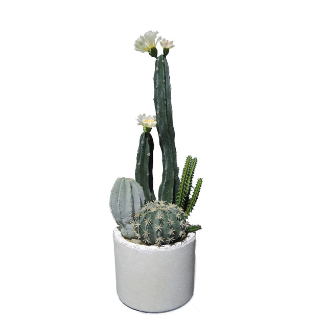 40CM Faux Potted Cactus Plant with Flower,40CM Faux Potted Cactus Plant with Flower
