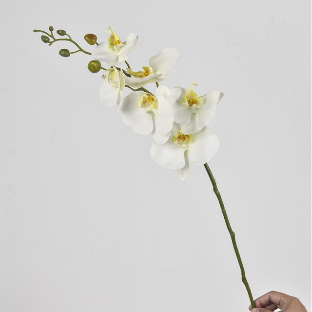 White Color Faux Orchid Flower Stems,White Color Faux Orchid Flower Stems