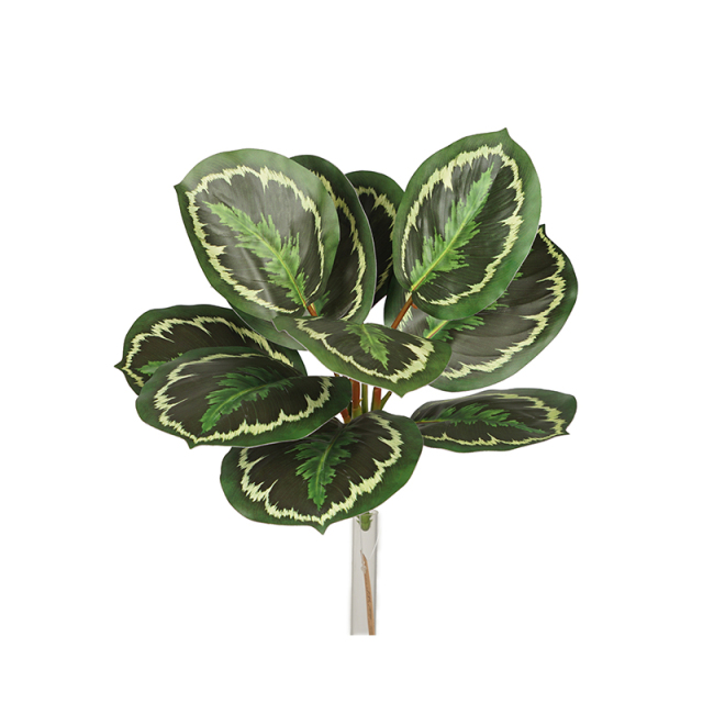 10 Leaves Faux Apple Calathea Bushes,10 Leaves Faux Apple Calathea Bushes