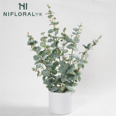 Desktop Decor Fabric Leaves Faux Eucalyptus Potted Plants,Desktop Decor Fabric Leaves Faux Eucalyptus Potted Plants