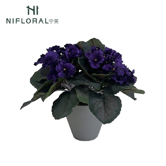 Handcrafted Realistic Silk Violet Potted Plants,Handcrafted Realistic Silk Violet Potted Plants
