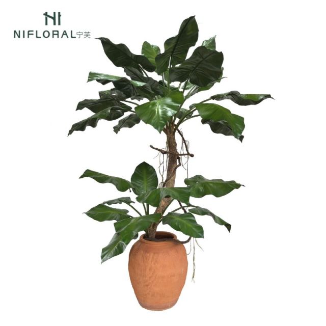 Custom Design 210CM Faux PU Alocasia Potted Plants,Custom Design 210CM Faux PU Alocasia Potted Plants