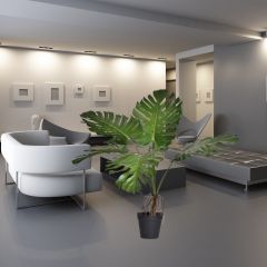 Custom Design Stylish Faux PU Monstera Leaves Potted Plant,Custom Design Stylish Faux PU Monstera Leaves Potted Plant