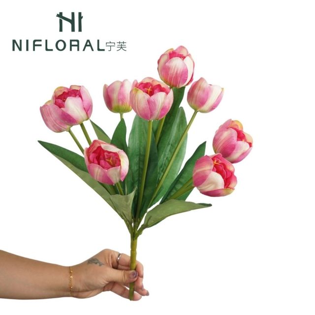 Home Table Decor Faux 9 Heads Tulip Flowers,Home Table Decor Faux 9 Heads Tulip Flowers