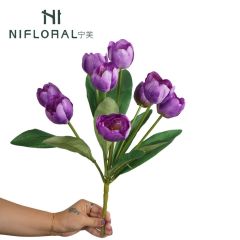 Home Table Decor Faux 9 Heads Tulip Flowers,Home Table Decor Faux 9 Heads Tulip Flowers