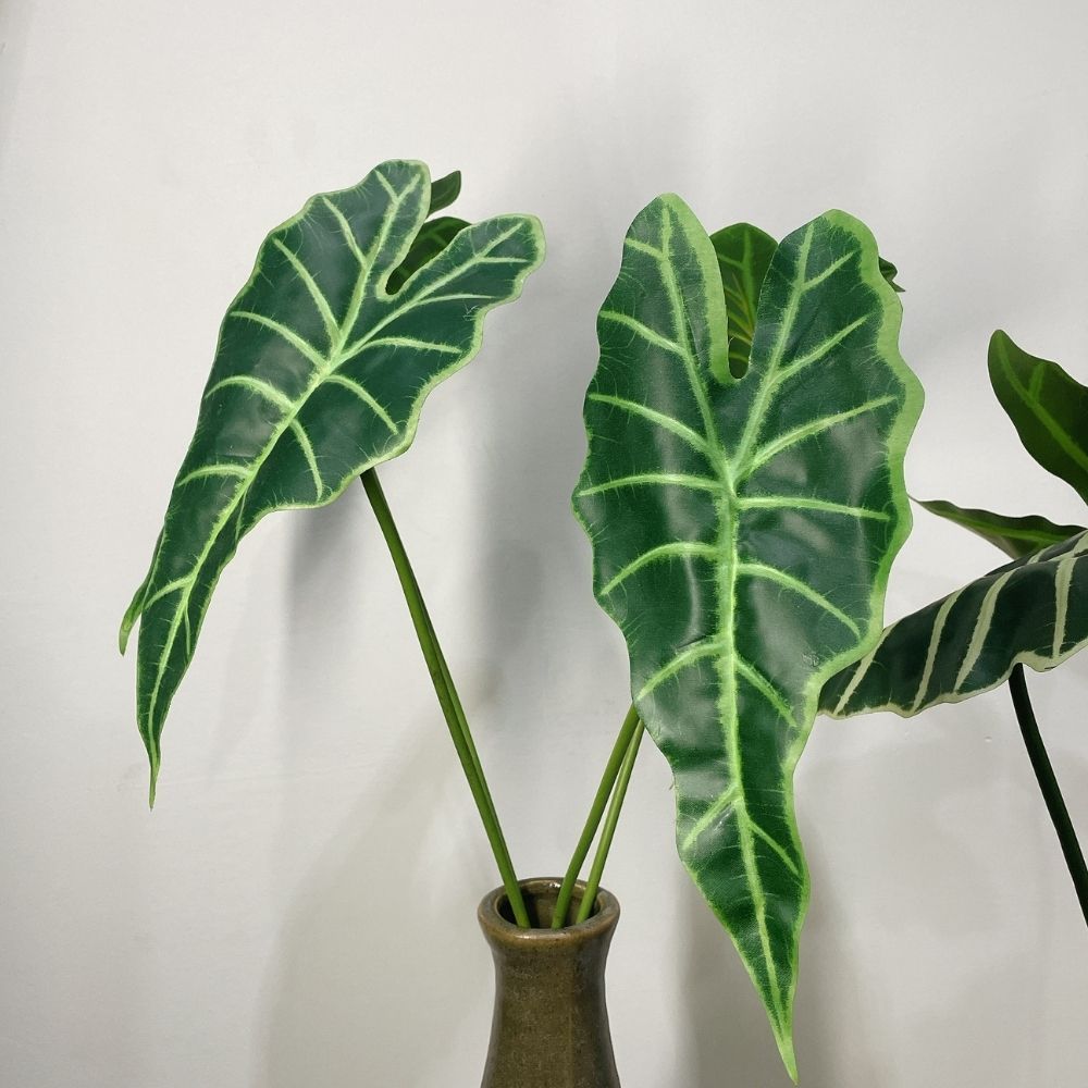 Faux Alocasia Green Velvet Variegated Leaves,Faux Alocasia Green Velvet Variegated Leaves