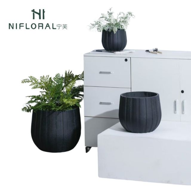 Simple Design Black Color Decorative Flower/Plant Pots,Simple Design Black Color Decorative Flower/Plant Pots