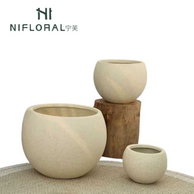 Simple Design Round Shape Flower Cement Planters,Simple Design Round Shape Flower Cement Planters