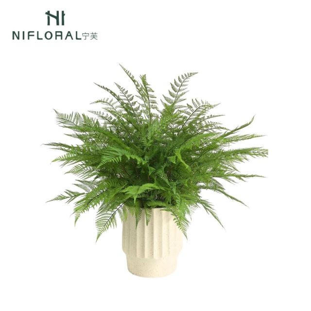 Nearly Natural Artificial Potted Fern Arrangement Plants in Cement Pot,Nearly Natural Artificial Potted Fern Arrangement Plants in Cement Pot