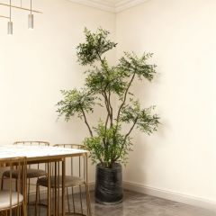 230CM Custom Design Faux Nandina Potted Tree in Natural Trunks,230CM Custom Design Faux Nandina Potted Tree in Natural Trunks