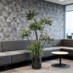 230CM Custom Design Faux Nandina Potted Tree in Natural Trunks,230CM Custom Design Faux Nandina Potted Tree in Natural Trunks