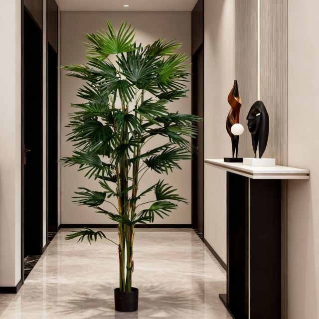 197CM & 255CM Artificial Chinese Fan Palm Trees,Wholesale 197cm(6.5') & 255cm(8.5') Artificial Chinese Fan Palm Trees | Tropical Greenery Decor for Café, Bar & Resort | Chinese Supplier