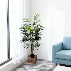 160CM Artificial Rhapis Palm Tree,Wholesale 160cm(5.2') Artificial Rhapis Palm Tree | Compact Tropical Decor for Café, Bar & Co-working Space | Chinese Supplier
