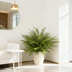 Nearly Natural Artificial Potted Fern Arrangement Plants in Cement Pot,Nearly Natural Artificial Potted Fern Arrangement Plants in Cement Pot