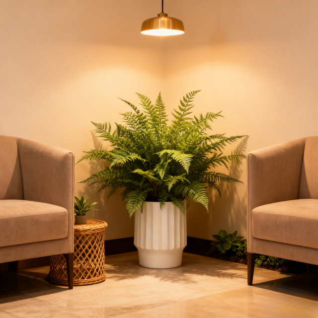 Nearly Natural Artificial Potted Fern Arrangement Plants in Cement Pot,Nearly Natural Artificial Potted Fern Arrangement Plants in Cement Pot