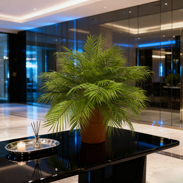 Table Decor Realistic Faux Potted Palm Leaves Arrangement,Table Decor Realistic Faux Potted Palm Leaves Arrangement