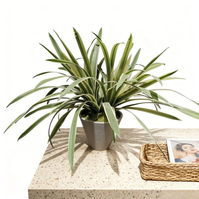 Real Touch Table Decor Faux Potted Spider Plants,Real Touch Table Decor Faux Potted Spider Plants
