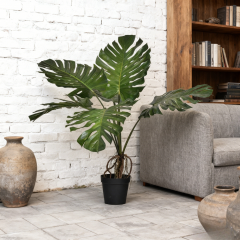 Custom Design Stylish Faux PU Monstera Leaves Potted Plant,Custom Design Stylish Faux PU Monstera Leaves Potted Plant