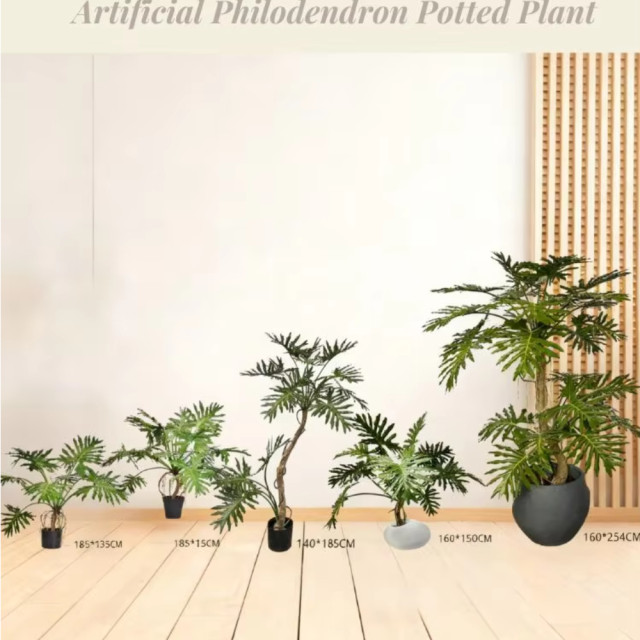 Custom Design High Quality Faux PU Philodendron Potted Plants,Custom Design High Quality Faux PU Philodendron Potted Plants