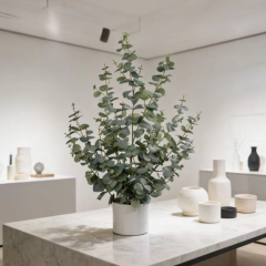 Desktop Decor Fabric Leaves Faux Eucalyptus Potted Plants,Desktop Decor Fabric Leaves Faux Eucalyptus Potted Plants