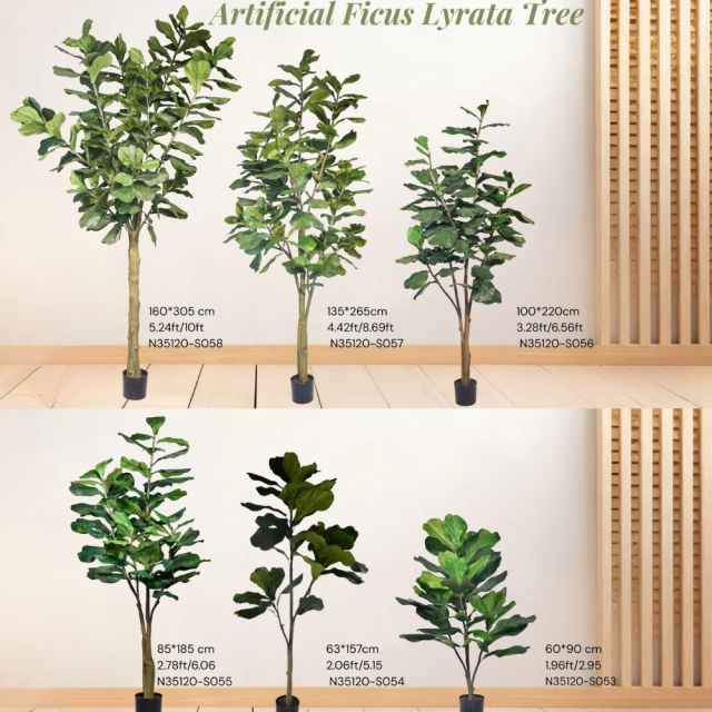 150CM-210CM Artificial Fiddle Leaf Fig Trees with Natural Trunks,150CM-210CM Artificial Fiddle Leaf Fig Trees with Natural Trunks