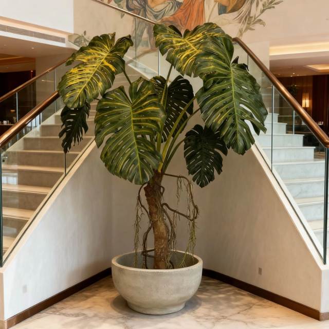 270CM Big Size Monstera Tree in Cement Pot,270CM Big Size Monstera Tree in Cement Pot
