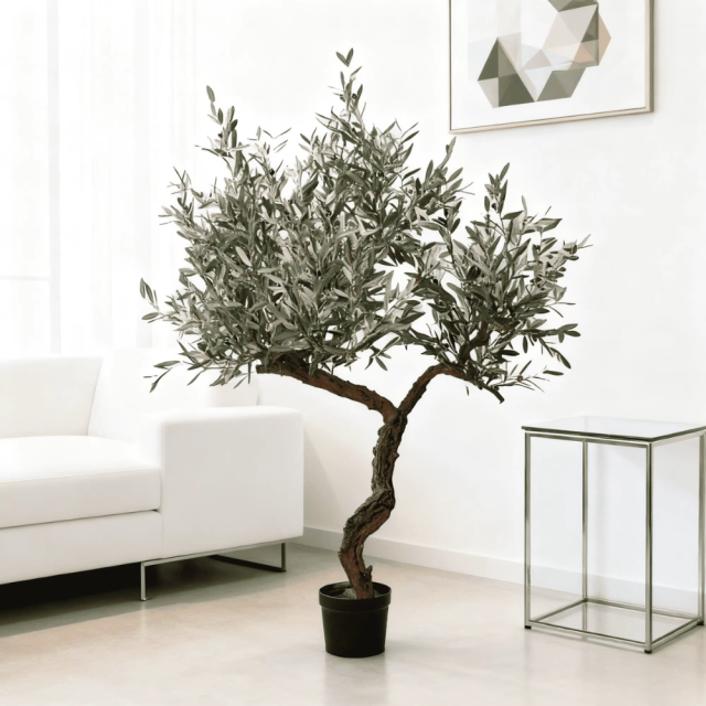 190CM STYLISH FAUX OLIVE TREE,Wholesale 190cm(6.2') Natural Trunk Artificial Olive Tree | Modern Art Decor for Restaurant & Hotel | Chinese Supplier