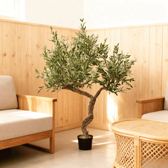 190CM STYLISH FAUX OLIVE TREE,Wholesale 190cm(6.2') Natural Trunk Artificial Olive Tree | Modern Art Decor for Restaurant & Hotel | Chinese Supplier