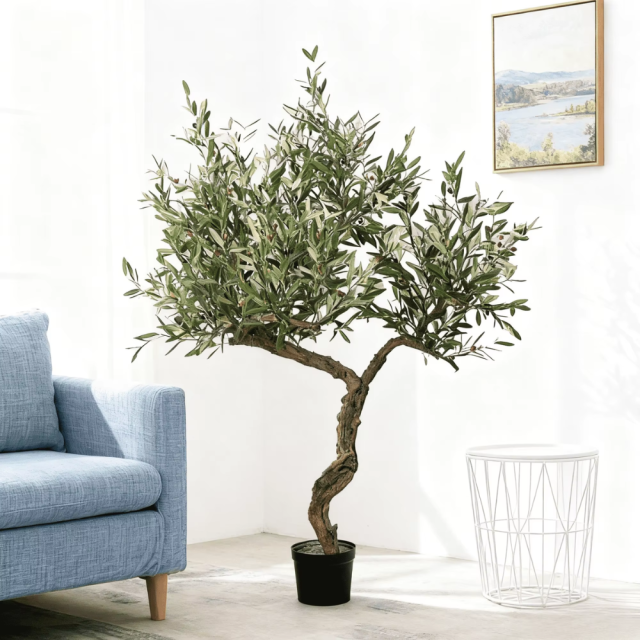 190CM STYLISH FAUX OLIVE TREE,Wholesale 190cm(6.2') Natural Trunk Artificial Olive Tree | Modern Art Decor for Restaurant & Hotel | Chinese Supplier