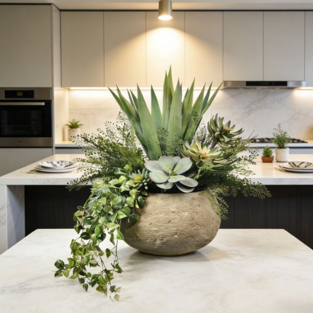 Custom Design Table Decor Plant Evergreen Faux Plant Arrangement,Custom Design Table Decor Plant Evergreen Faux Plant Arrangement