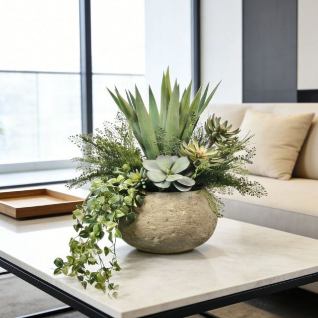 Custom Design Table Decor Plant Evergreen Faux Plant Arrangement,Custom Design Table Decor Plant Evergreen Faux Plant Arrangement