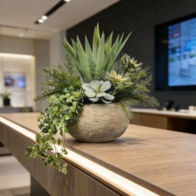 Custom Design Table Decor Plant Evergreen Faux Plant Arrangement,Custom Design Table Decor Plant Evergreen Faux Plant Arrangement