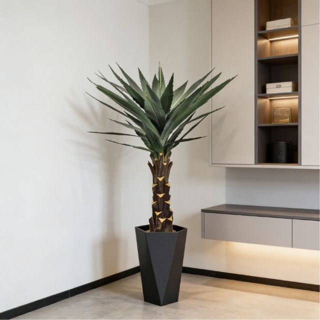 High Simulated Indoor Decor Artificial Agave Plants in Plastic Black Pot,High Simulated Indoor Decor Artificial Agave Plants in Plastic Black Pot
